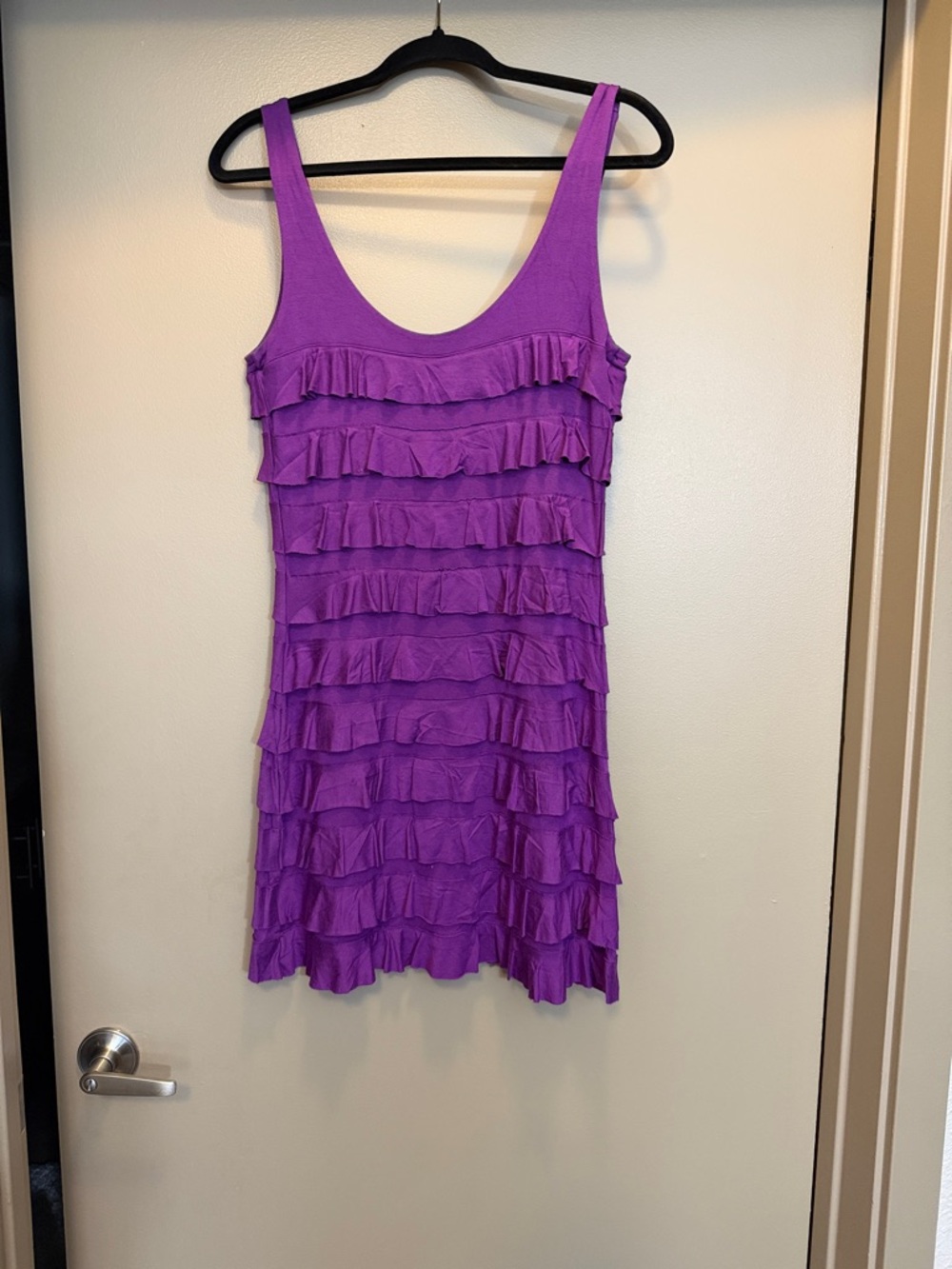 Express Purple Ruffle Tiered Mini Dress